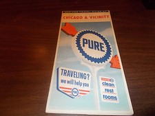 1961 Pure Oil Chicago and Vicinity Vintage Road Map
