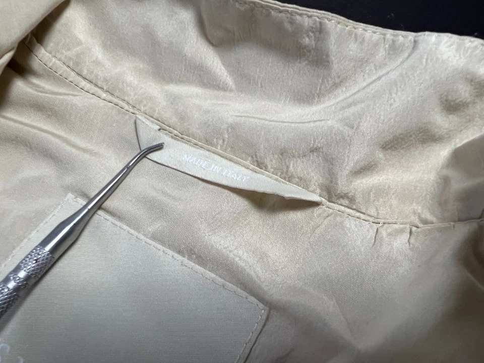 Women’s Ladies 'S Max Mara Creamy White Full Zip Silk Jacket - USA 10 UK 12 - Image 4 of 4