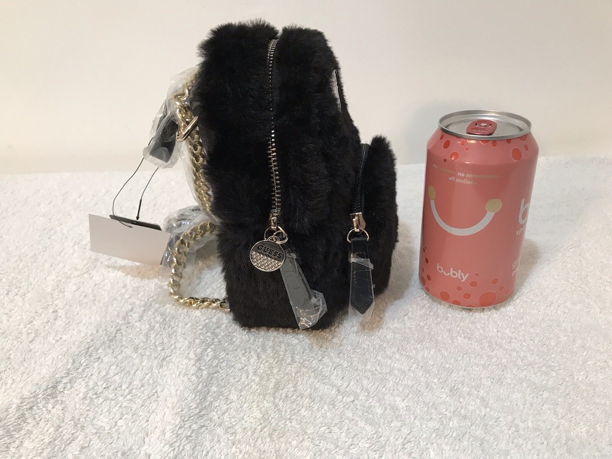 GUESS Black Faux Fur Mini Backpack Guess Black Faux Fur Mini Backpack New In Original Unopened  main image 3