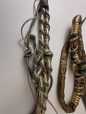 Lot VTG 1980s Carolyn Tanner Designs Braided Belt Adjustable Gold Jewels beaded