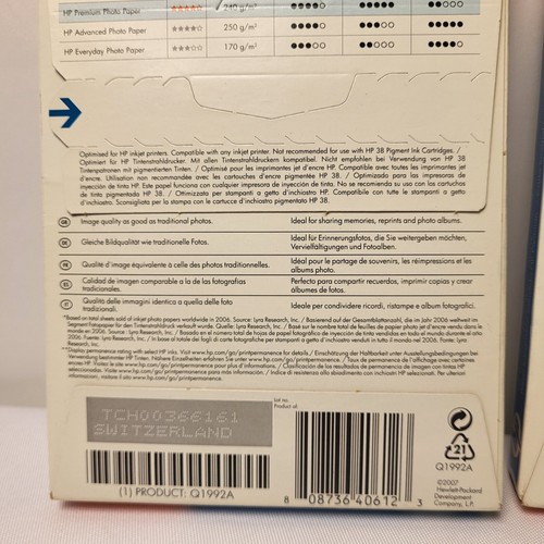 2 x HP Premium Photo Paper 10x15cm - 60 Sheets 240gsm Glossy Picture Bundle UK - Afbeelding 7 van 9