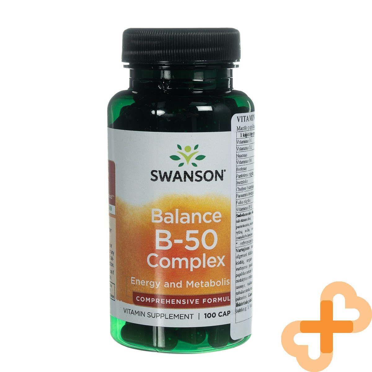 Swanson Vitamina B-50 Complejo 100 Cápsulas Energía Boost Metabolismo Inmunidad