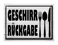 Blechschild Hinweis 40X30 Cm Geschirr RüCkgabe Metall Deko Schild Tin Sign