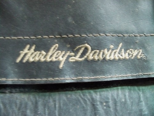 Vintage Harley Davidson Black Leather Front Fork Saddle Tool Bag - Picture 7 of 8