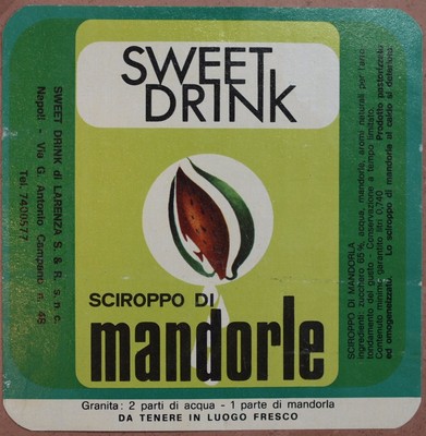 Etikett Sirup Mandel Sweet Drink Almond Syrup Jahre 70 Getränke