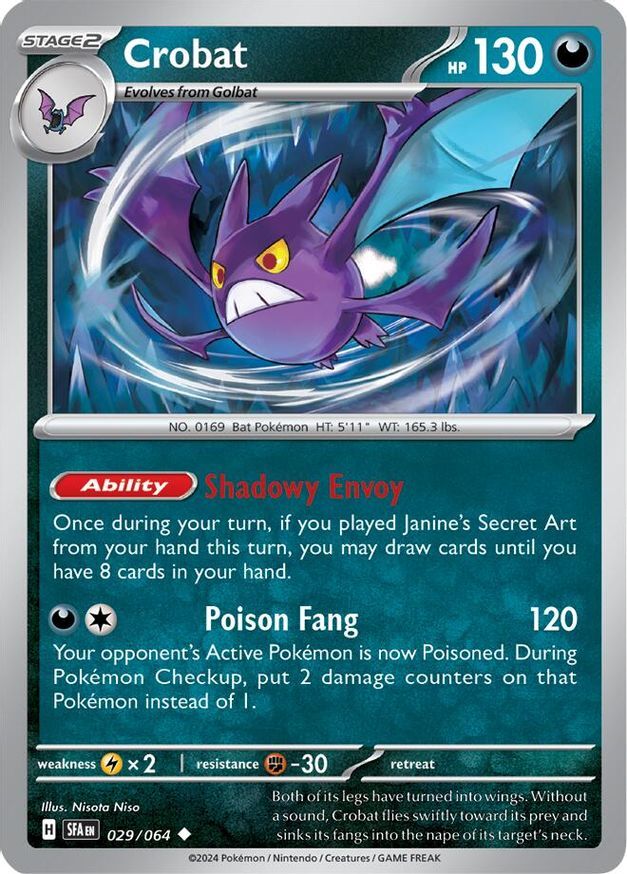 Pokemon Crobat (29/99) Shrouded Fable LP REVERSE HOLO
