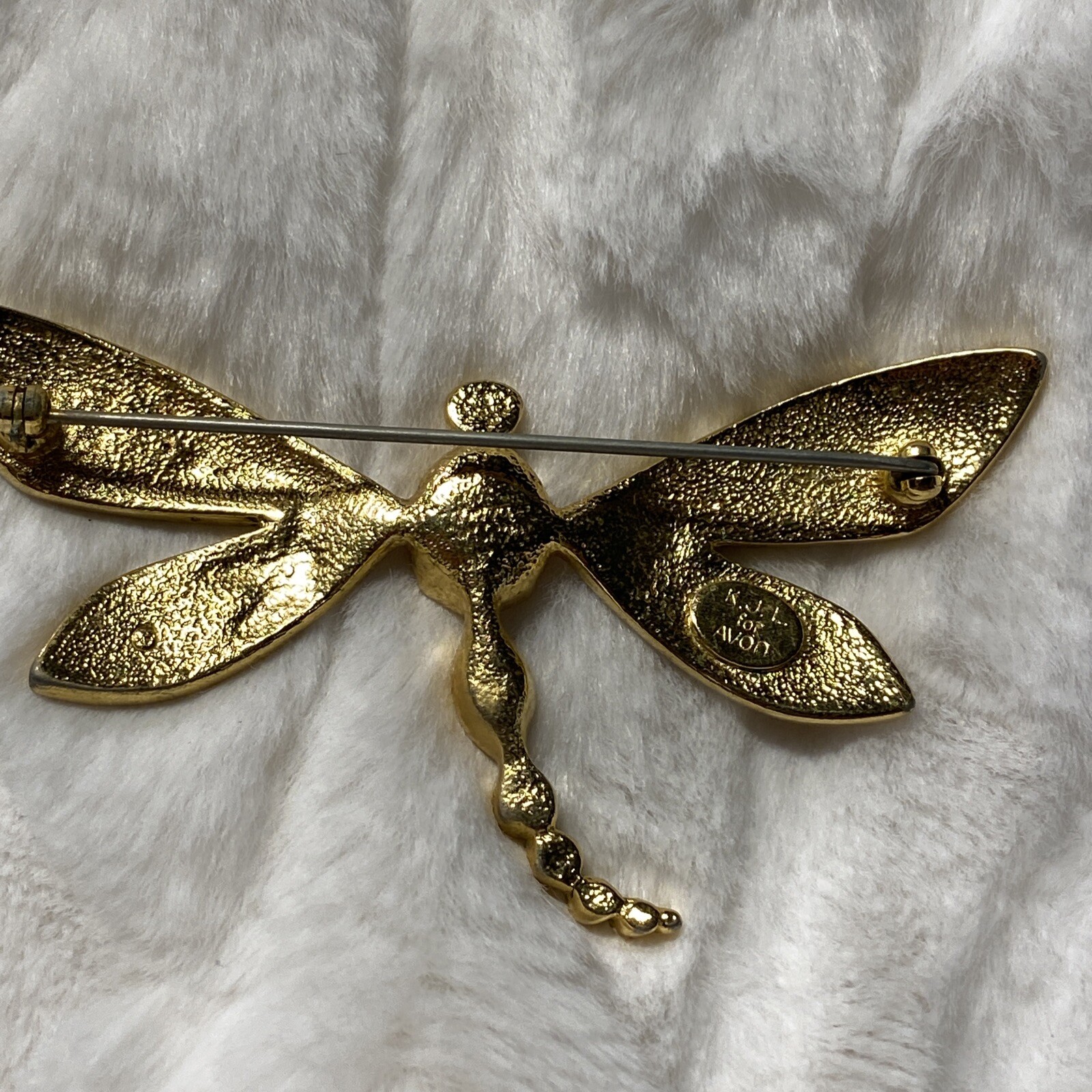 Vtg KJL Kenneth J Lane Avon Dragonfly Brooch  Mar… - image 2