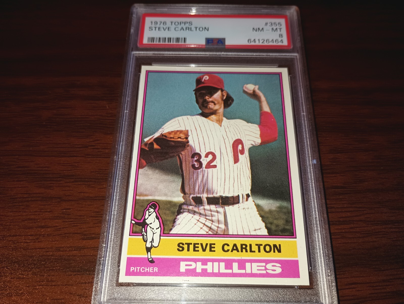 1976 Topps #355 Steve Carlton PSA 8 Near Mint - Mint Philadelphia Phillies HOF
