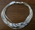 925 Italy IBB Stamped-16 Flat Strands; Sterling Silver 20" Necklace/Bracelet Set — photo 6