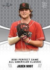 2021 Jaden Noot Leaf Perfect Game Nike AA Classic Aflac Game-Day Rookie