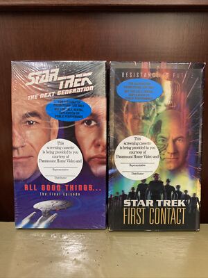 2 VHS Tapes Star Trek First Contact & Next Gen Final Episode Both Screener RARE!
