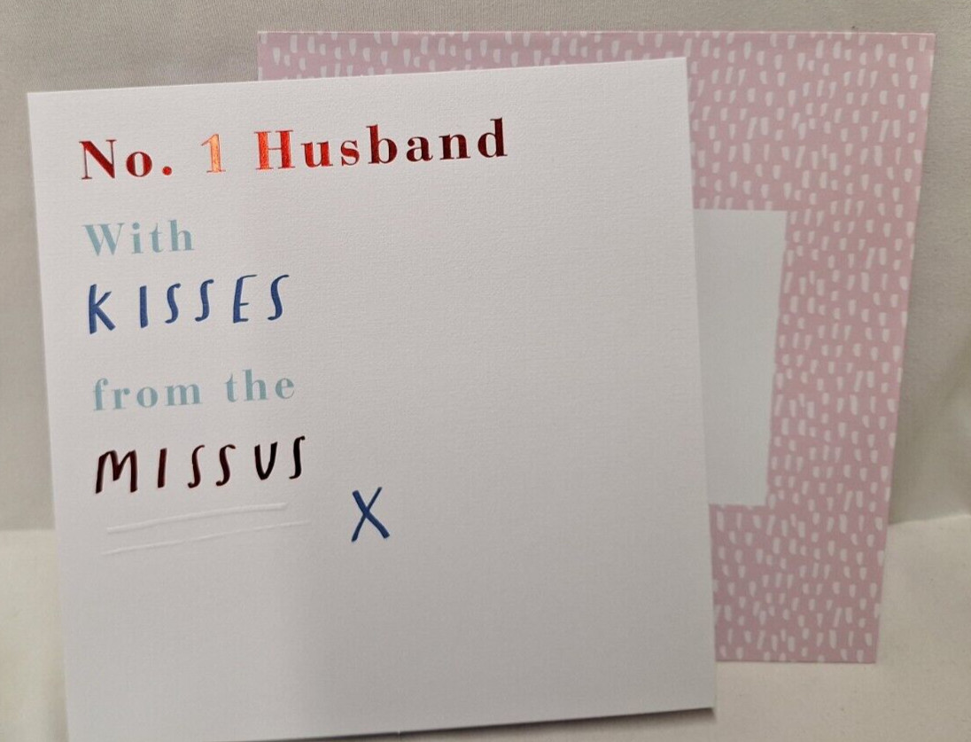 Valentine Day Card No 1 Husband with Kisses from the Missus Hallmark Sealed New