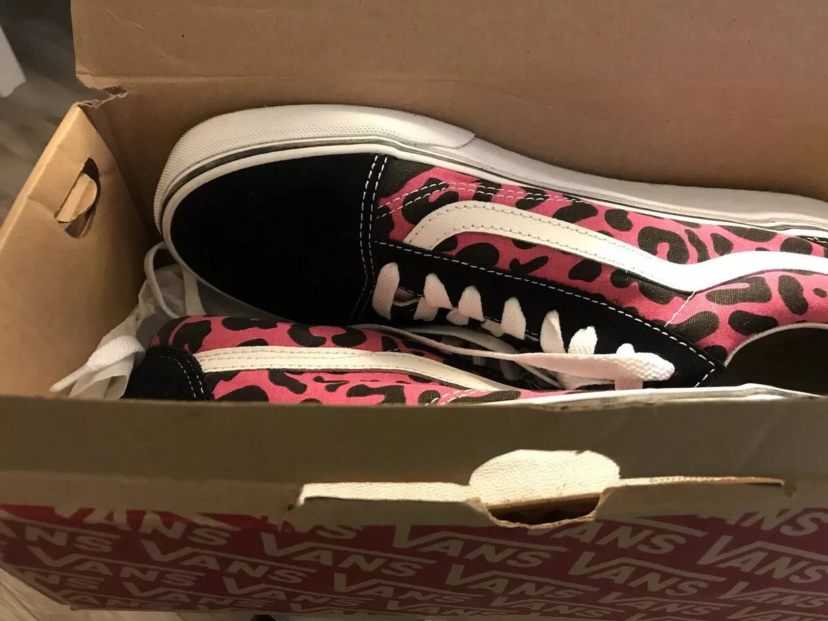 Size 10.5 VANS Old Skool Pink and black leopard | eBay