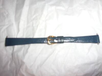 apollo great britain watchstrap watch band strap vintage 12mm leather blue