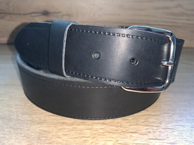 Schwarzer Echtledergürtel mit Poppers zum Wechseln Schnallen 38 mm Handarbeit
