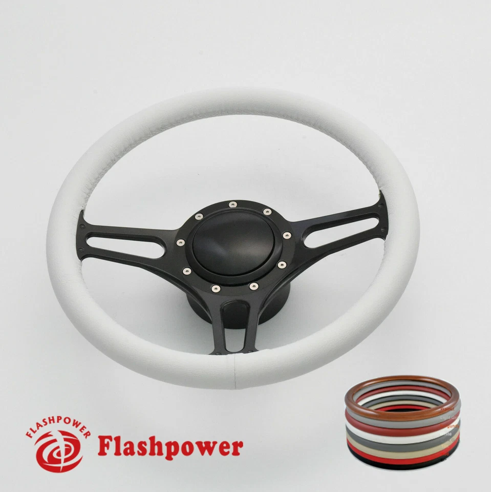 KIT VOLANTE DE ALUMÍNIO 9 FUROS 14" BILLET COM BOTÃO DE BUZINA E ADAPTADOR - Imagem 3 de 4