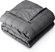 10Lb Weighted Blanket - Twin/Full Size, 100 Cotton, Nontoxic Glass Beads, Grey