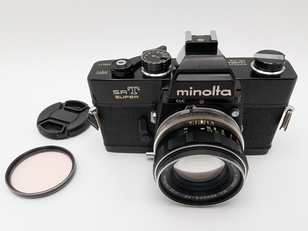 ミノルタ SRT SUPER/MC ROKKOR-PF 55mm 1.7 N. MINT] Minolta SRT Super Black + MC ROKKOR-PF 55mm F1.7