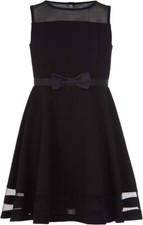 Calvin Klein Girls Sleeveless Party Dress, Fit Flare Silhouette, 14, Black,NWT