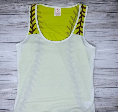 Coral Palms Softball Ladies Tank Top, Softball Back And White Front Tank Top, Sm