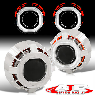 Retrofit CCFL Halo Angel Eye Projector Headlight Lamp Shrouds HID Kit For Chevy
