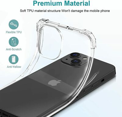 Clear Shockproof Case für iPhone 14 Pro 12 Pro 13 PRO MAX MINI 11 XR XS Silikon