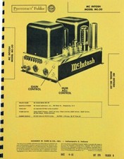 McIntosh MC30 MC-30 Amplifier OWNER'S MANUAL and SERVICE MANUAL