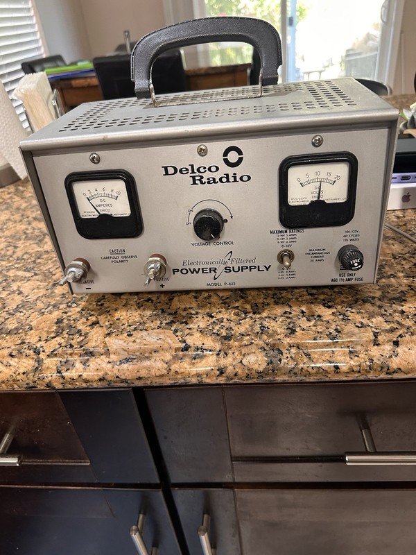 VINTAGE DELCO RADIO ELECTRONICALLY FILTERED POWER SUPPLY MODEL P-612 Rare