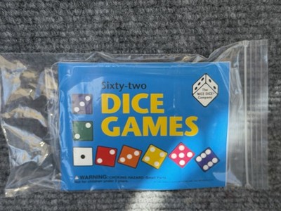The Nice Dice Company Sixty-Two Dice Games Travel Set Complete New