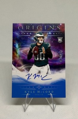 Kyle McCord 2025 Panini Origins Blue #38 RC AUTO /49 RC Rookie Chrome Eagles