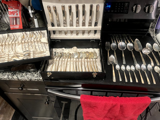 Huge Lot 73pc Vintage Nickel Silver Silverware Flatware Mix Spoons Forks Knives