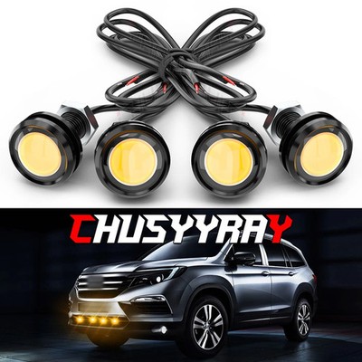 4 psc Amber LED Light 12V Daytime Running DRL Backup Car Rock Lamp