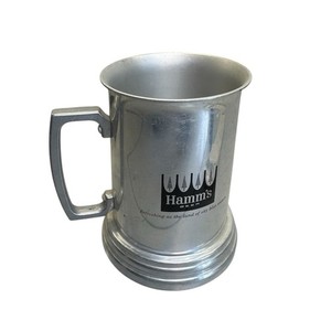 Vintage Hamms Beer Aluminum Mug/Tankard With Line Tree Logo Collectible Cracked