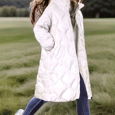 H&M QUILTED PUFF Down/Feather Women's M Long Line Oversized Jacket Coat NWT #C