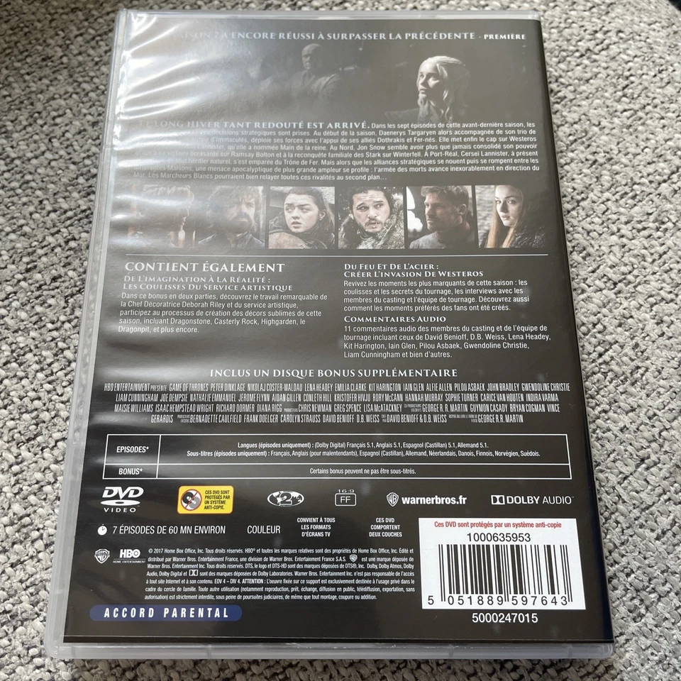 Coffret DVD Série TV Comme Neuf « Game Of Thrones » Intégrale Saison 7 - Photo 2/4