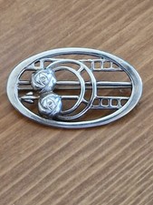 Vintage Carrick Jewellery Mackintosh Style Sterling Silver Brooch 4.5×2.5cm.