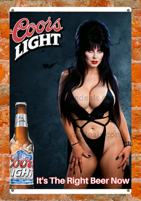 Elvira Mistress Of dark Coors Light Metal Sign Poster   Wall Bar Decor Read Des