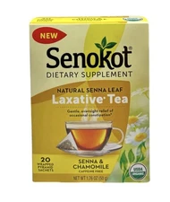 Senokot Laxative Tea Senna & Chamomile Caffeine Free, 20 Sachets 1.76oz 04/2026+