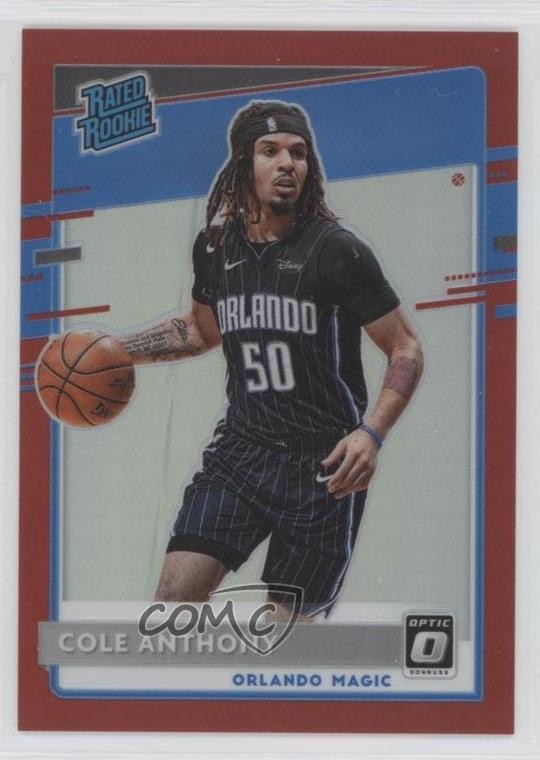 2020-21 Panini Donruss Optic Rated Rookie Red Prizm 41/99 Cole Anthony #165 ne1