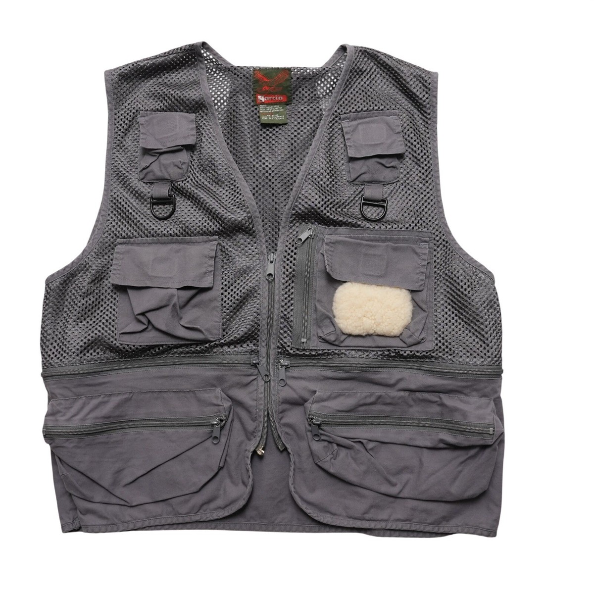 G-vest Gray XL ゴルフィッカーズ golfickers ベスト Garcia Fishing Vest Mens L XL Gray Mesh Multi Pocket Fly Fishing
