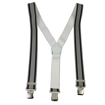 Hosenträger Y-Form 3 Clip 40 mm breit Damen Herren grau schwarz - Bild 1 von 2