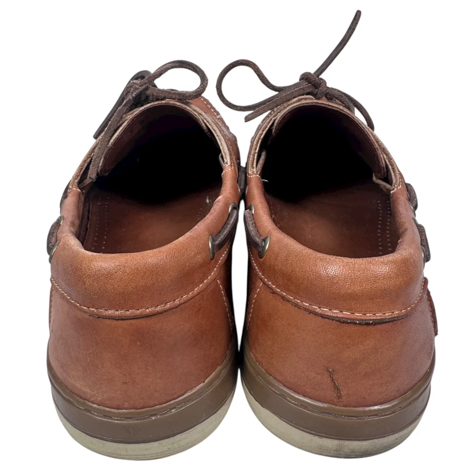 Zapatos de barco Allen Edmonds Eastport para hombre US 9 D mocasines de cuero marrón con cordones Foto 4 de 4