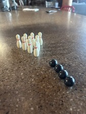 Bowling Pins & Balls Cake Toppers Decorations Vintage 11 Pieces