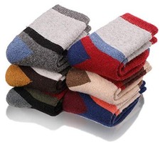 Kids Merino Wool Socks for Toddlers Boys Girls Warm 4-7 Years Color Block