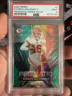 Patrick Mahomes 2023 Prizm Prizmatic-Green Wave #2 PSA 9