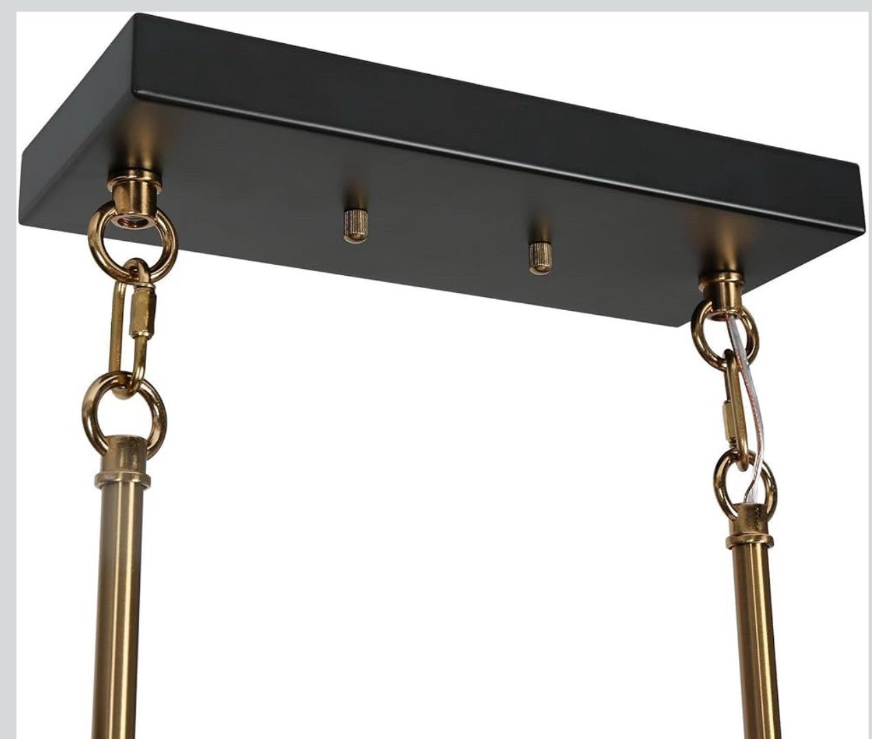 GEPOW 38” KITCHEN ISLAND LIGHTING LIGHTING, BLACK AND GOLD LINEAR CHANDELIER