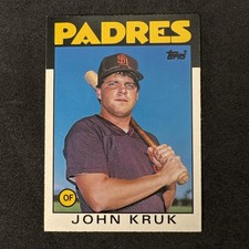 1986 Topps Baseball Traded John Kruk San Diego Padres Rookie Card #56T (a). rookie card picture