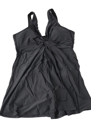Shapermint Essentials Black Swim Knot Front Swim Dress Women's Plus Size 4XL New