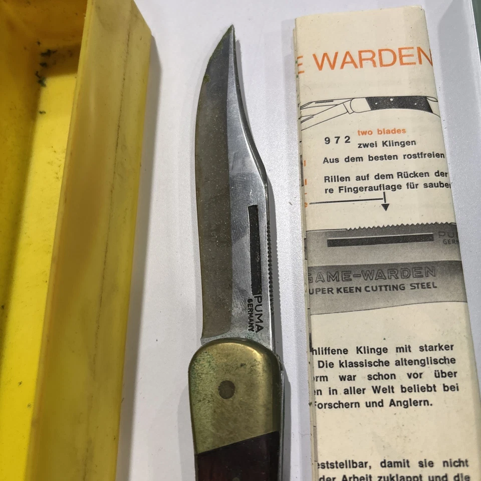 Cuchillo Puma 970 Game Warden 1972 como nuevo en embalaje original estampado con W.A.M.L.B. 22 COMO NUEVO SIN USAR  Foto 4 de 4
