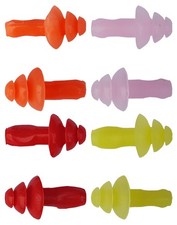 CHEX Ear Plugs 1 Pair Silicone Rubber Straight Insert Push In Type Multicoloured
